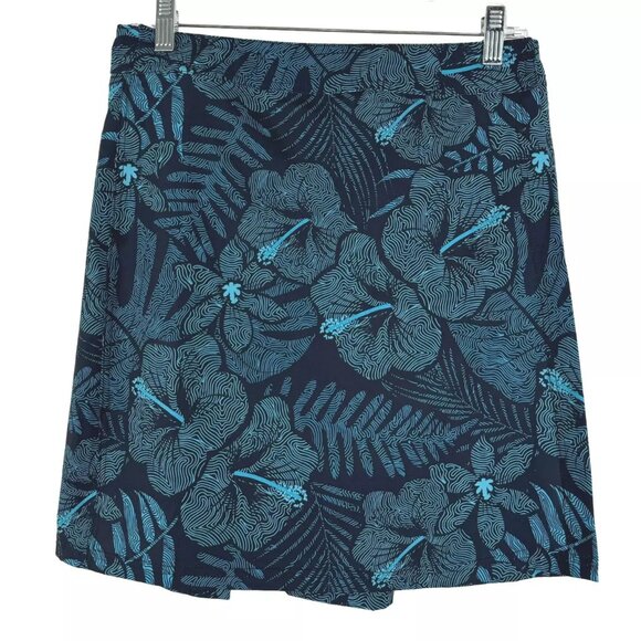 Ripskirt Hawaii Wrap Skirt Coverup Small Blue Floral Polyester Spandex SS-1716 - Picture 1 of 7